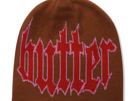 BUTTER GOODS CROP BEANIE BROWN on Sale