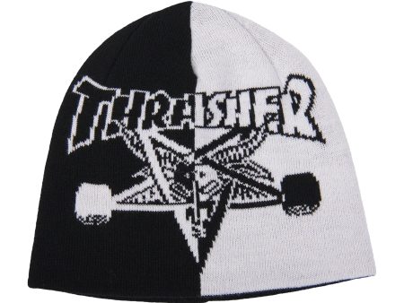 THRASHER SKATEGOAT SPLIT BEANIE BLACK   WHITE Sale