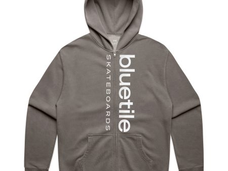 BLUETILE LOGO DOUBLE ZIP HOODIE FADED GREY Cheap