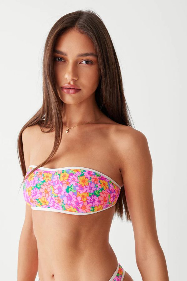 Rosabella Floral Bandeau Bikini Top For Cheap