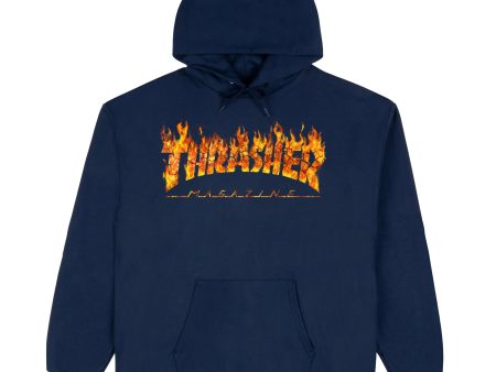 THRASHER INFERNO HOODIE NAVY Discount