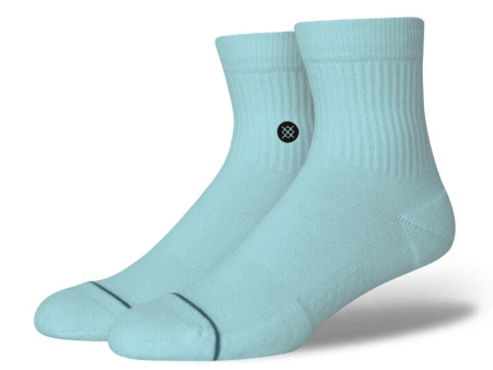 STANCE SOCKS QUARTER BLACK LIGHT BLUE MEDIUM For Sale