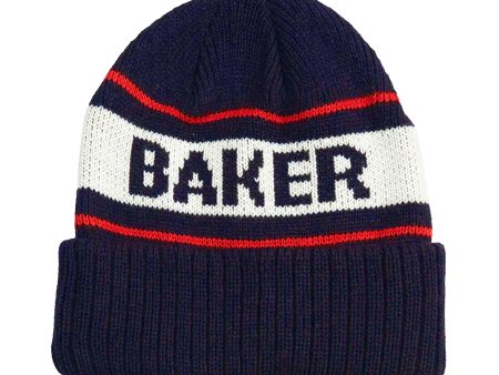 BAKER STRIPE NAVY BEANIE Online now