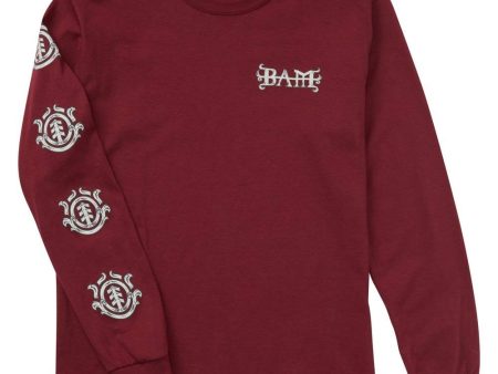 ELEMENT BAM LONG SLEEVE GRAPHIC T-SHIRT MAROON Online Hot Sale