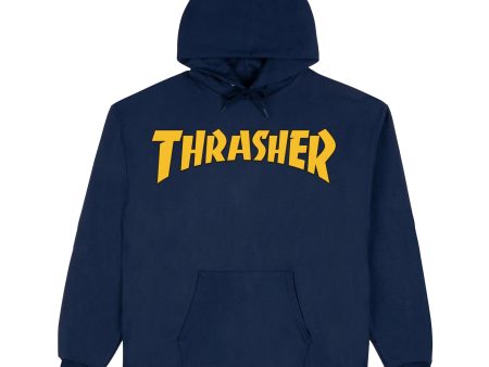 THRASHER COVER LOGO HOODIE NAVY BLUE Online now