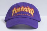 THRASHER FLAME LOGO DAD HAT PURPLE Hot on Sale