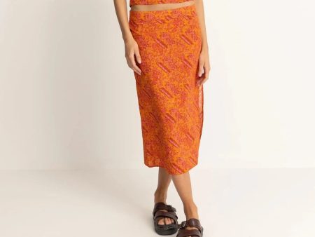 Adia Paisley Low Rise Midi Skirt Online now