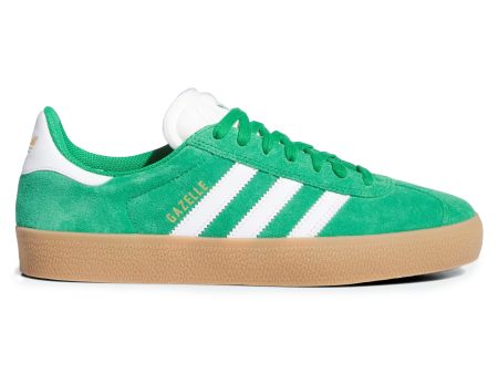 ADIDAS GAZELLE ADV GREEN   CLOUD WHITE   GOLD METALLIC on Sale