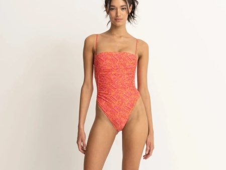 Adia Paisley Scrunched Side One Piece For Sale