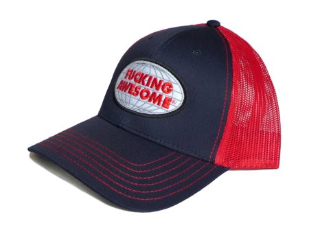 FUCKING AWESOME MECHANICS 6 PANEL MESH HAT NAVY   RED Fashion