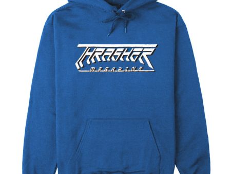 THRASHER FUTURE LOGO HOODIE BLUE Hot on Sale