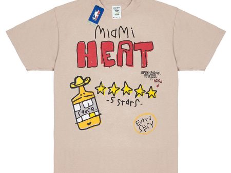 A.S.S. X SHAKA WEAR X NBA HEAT TEE OATMEAL Sale