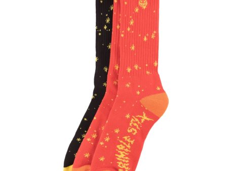 GRIMPLE STIX DUST SOCKS (3 SOCKS) RED YEL BLK Online now