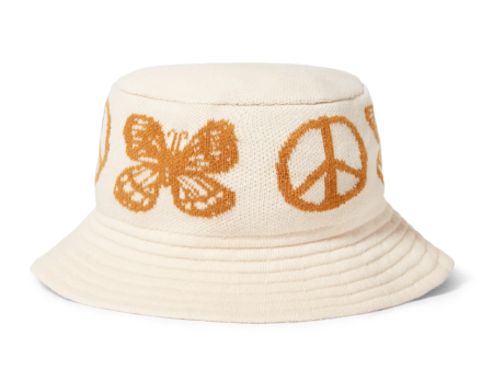 BUTTER GOODS TOUR KNIT BUCKET HAT CREAM on Sale