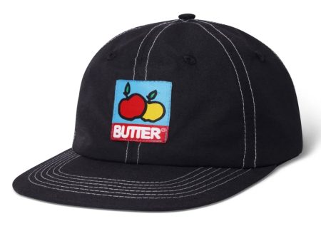 BUTTER GOODS GROVE 6 PANEL HAT BLACK on Sale