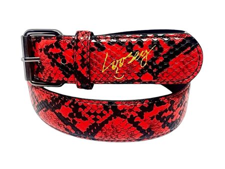 LOOSEY SLITHER BELT RED on Sale