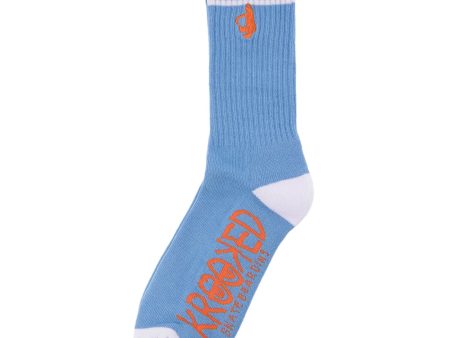 KROOKED BIRD SOCKS BLUE WHITE ORANGE Supply