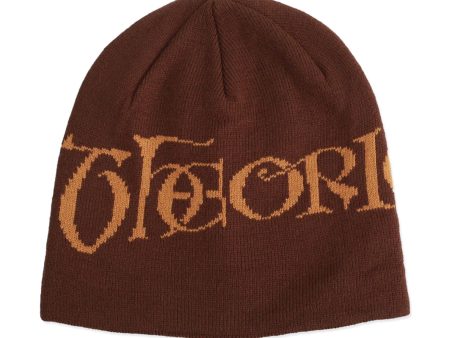 THEORIES SECRETUM JAQUARD KNIT BEANIE BURNT ORANGE Online Hot Sale