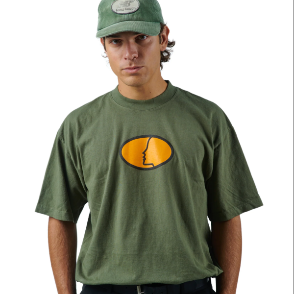 APRIL THE FACE TEE ARMY GREEN on Sale