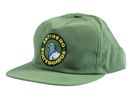 ANTIHERO PIGEON ROUND SNAPBACK OLIVE on Sale