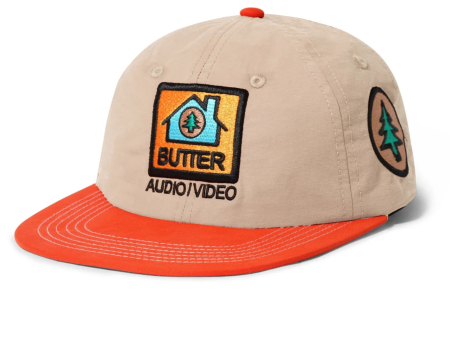 BUTTER GOODS APPLIANCES 6 PANEL CAP TAN   BURGUNDY on Sale