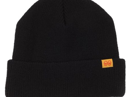 KROOKED BEAN EYES CLIP CUFF BEANIE BLACK on Sale