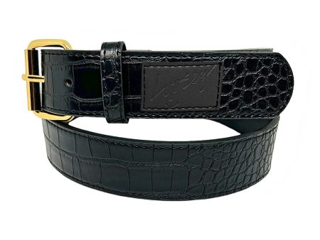 LOOSEY CROC SKIN BELT BLACK Online Hot Sale