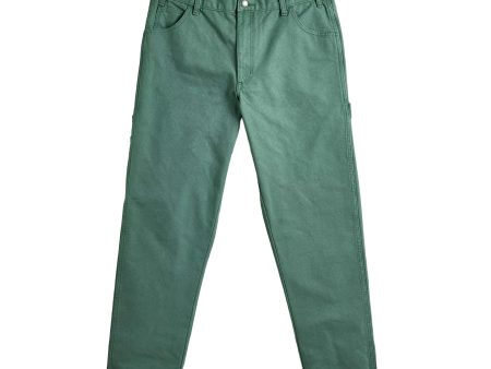 DICKIES DUCK CANVAS CARPENTER PANT DARK FOREST WASHED on Sale