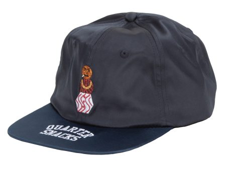 QUARTERSNACKS SATIN SNACKMAN CAP BLACK   NAVY Hot on Sale