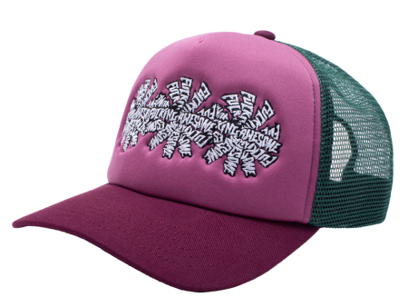 FUCKING AWESOME 3 SPIRAL TRUCKER SNAPBACK PINK   MAROON Online Hot Sale