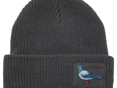 ANTIHERO LIL PIGEON CUFF BEANIE CHARCOAL For Cheap