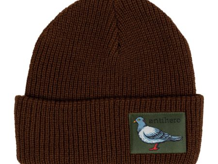 ANTIHERO LIL PIGEON CUFF BEANIE DARK BROWN Online