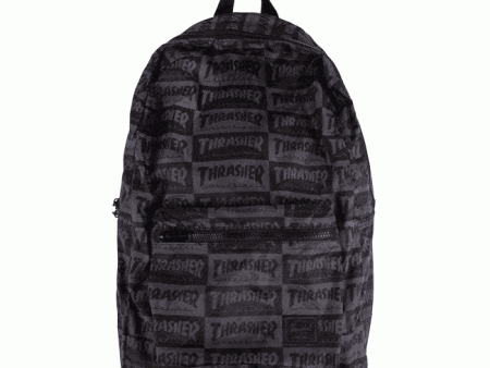 THRASHER X HERSCHEL PACKABLE DAYPACK BLACK GREY on Sale