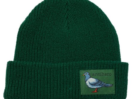 ANTIHERO LIL PIGEON LABEL CUFF BEANIE DARK GREEN For Sale