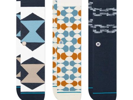 STANCE SOCKS DECO 3 PACK NAVY LARGE on Sale