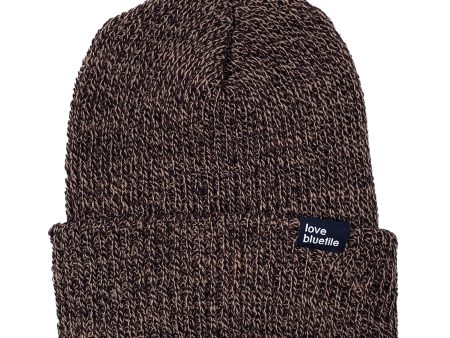 BLUETILE LOVE ALWAYS KNIT BEANIE DARK BROWN SAND MARBLE Discount