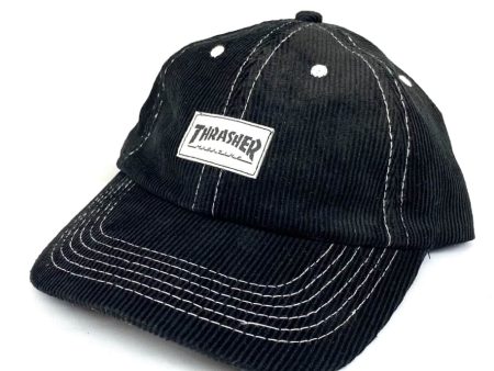 THRASHER CORDUROY OLD TIMER HAT BLACK Online Hot Sale