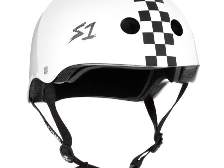 S1 LIFER WHITE GLOSS W  CHECKERS HELMET For Discount