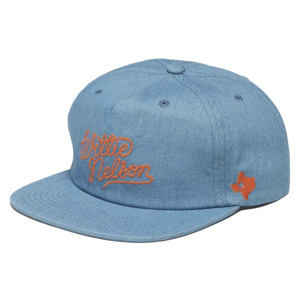 BRIXTON WILLIE NELSON SNAPBACK WORN DENIM Hot on Sale