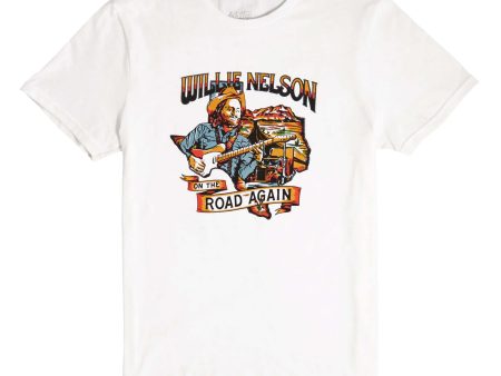 BRIXTON WILLIE NELSON AGAIN ROAD TEE WHITE Online now