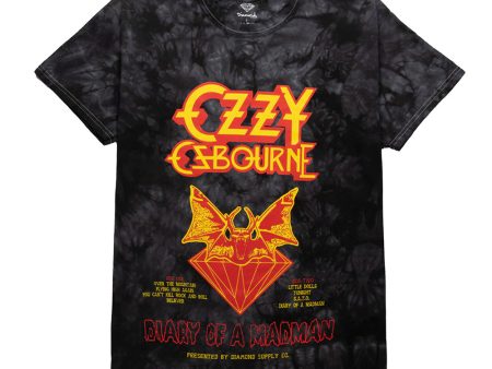 DIAMOND X OZZY DIARY OF A MADMAN CRYSTAL WASH TEE BLACK Hot on Sale