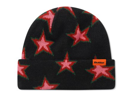 BUTTER GOODS STAR BEANIE BLACK Online Hot Sale