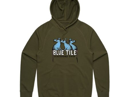 BLUETILE SKATE RATS PREMIUM HOODIE ARMY GREEN Online now