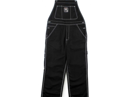 DICKIES FRANKY V TWILL BIB OVERALLS RINSED BLACK Sale