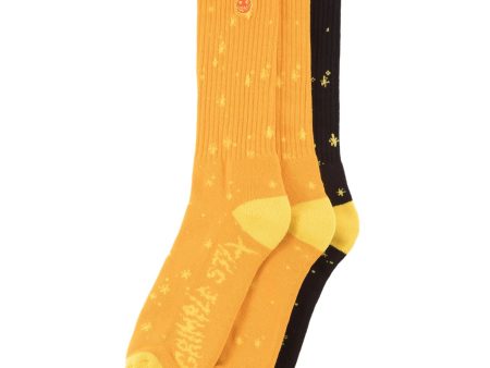 GRIMPLE STIX DUST SOCKS (3 SOCKS) ORG YEL BLK on Sale