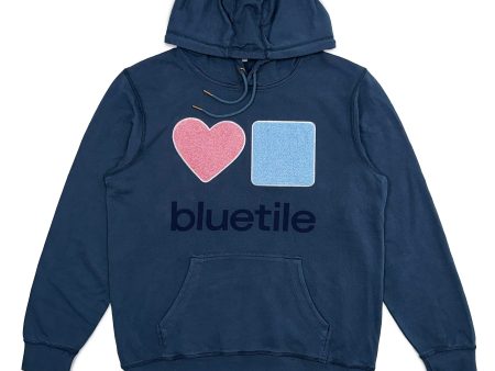 BLUETILE CHENILLE HEART & SQUARE HOODIE SEASIDE For Discount