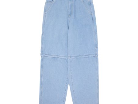 FUCKING AWESOME BAGGY ZIP OFF CARPENTER PANTS LIGHT DENIM For Sale