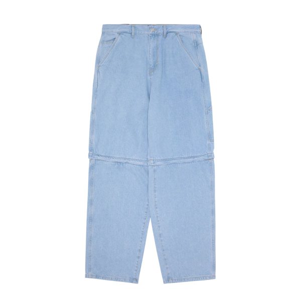 FUCKING AWESOME BAGGY ZIP OFF CARPENTER PANTS LIGHT DENIM For Sale