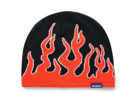 BUTTER GOODS FLAME BEANIE BLACK Cheap