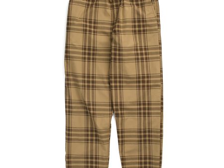 VANS RANGE PLAID BAGGY TAPERED ELASTIC WAIST PANT BROWN Discount